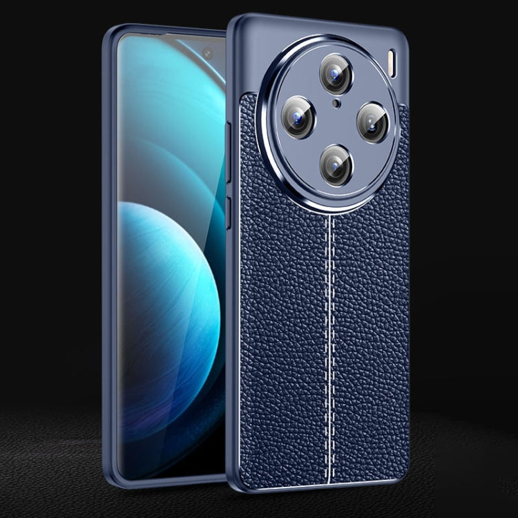 For vivo X100 Pro Litchi Texture Shockproof TPU Phone Case(Blue) - vivo Cases by imak | Online Shopping South Africa | PMC TechLife | Buy Now Pay Later Mobicred