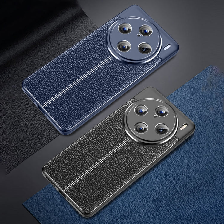 For vivo X100 Pro Litchi Texture Shockproof TPU Phone Case(Blue) - vivo Cases by imak | Online Shopping South Africa | PMC TechLife | Buy Now Pay Later Mobicred