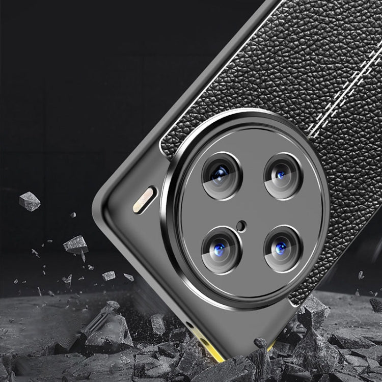 For vivo X100 Pro Litchi Texture Shockproof TPU Phone Case(Blue) - vivo Cases by imak | Online Shopping South Africa | PMC TechLife | Buy Now Pay Later Mobicred