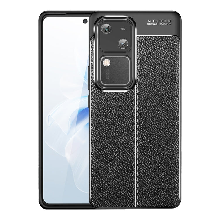 For vivo S18 Litchi Texture Shockproof TPU Phone Case(Black) - S18 Cases by PMC TechLife | Online Shopping South Africa | PMC TechLife | Buy Now Pay Later Mobicred