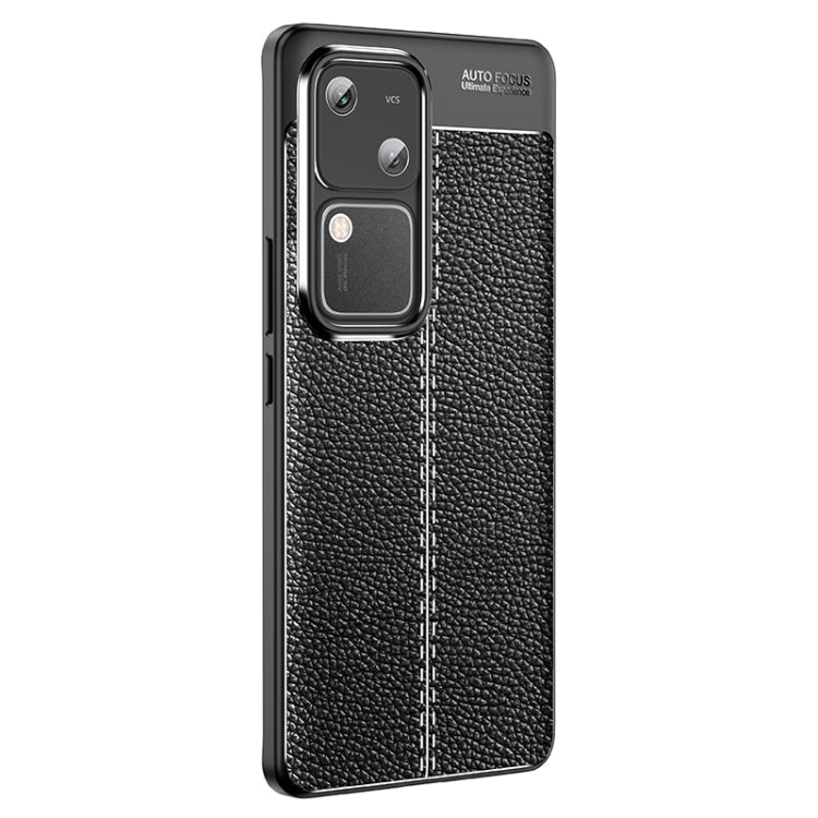 For vivo S18 Litchi Texture Shockproof TPU Phone Case(Black) - S18 Cases by PMC TechLife | Online Shopping South Africa | PMC TechLife | Buy Now Pay Later Mobicred