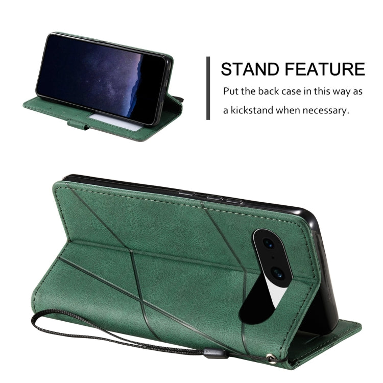 For Google Pixel 9 Skin Feel Splicing Leather Phone Case(Green) - Google Cases by PMC TechLife | Online Shopping South Africa | PMC TechLife | Buy Now Pay Later Mobicred