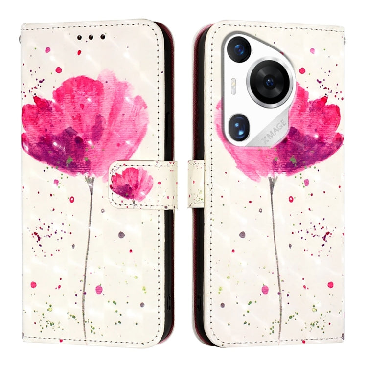 For Huawei Pura 70 Pro 3D Painting Horizontal Flip Leather Phone Case(Flower) - Huawei Cases by PMC Jewellery | Online Shopping South Africa | PMC Jewellery | Buy Now Pay Later Mobicred