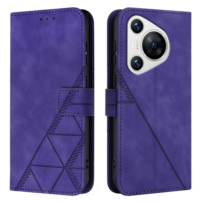 For Huawei Pura 70 Crossbody 3D Embossed Flip Leather Phone Case(Purple) - Huawei Cases by PMC Jewellery | Online Shopping South Africa | PMC Jewellery | Buy Now Pay Later Mobicred