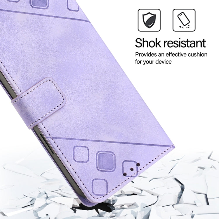 For Huawei Pura 70 Skin Feel Embossed Leather Phone Case(Light Purple) - Huawei Cases by PMC Jewellery | Online Shopping South Africa | PMC Jewellery | Buy Now Pay Later Mobicred