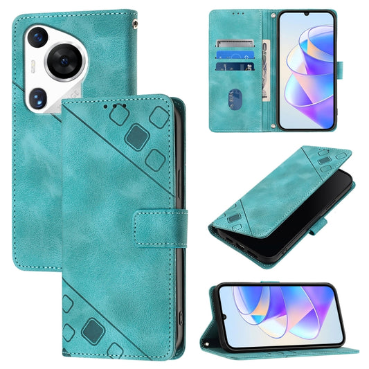 For Huawei Pura 70 Pro Skin Feel Embossed Leather Phone Case(Green) - Huawei Cases by PMC Jewellery | Online Shopping South Africa | PMC Jewellery | Buy Now Pay Later Mobicred