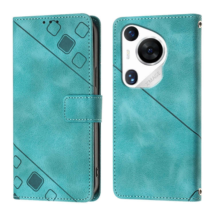 For Huawei Pura 70 Pro Skin Feel Embossed Leather Phone Case(Green) - Huawei Cases by PMC Jewellery | Online Shopping South Africa | PMC Jewellery | Buy Now Pay Later Mobicred