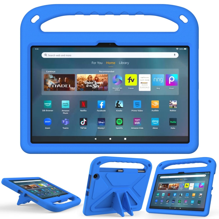 For Amazon Kindle Fire Max 11 Handle EVA Shockproof Tablet Case with Holder(Blue) - Amazon by PMC TechLife | Online Shopping South Africa | PMC TechLife | Buy Now Pay Later Mobicred