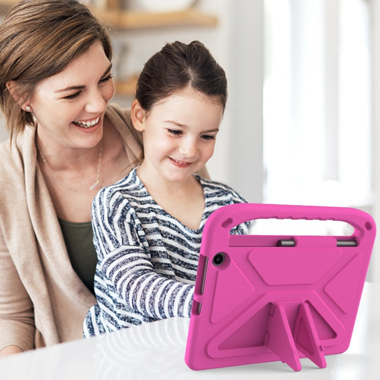 For Amazon Kindle Fire Max 11 Handle EVA Shockproof Tablet Case with Holder(Rose Red) - Amazon by PMC TechLife | Online Shopping South Africa | PMC TechLife | Buy Now Pay Later Mobicred