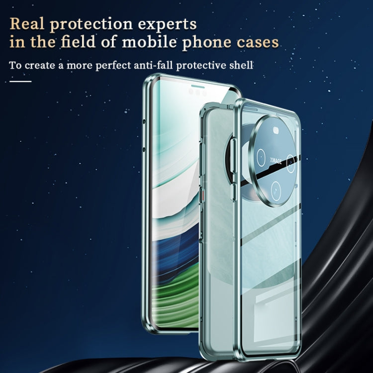 For Huawei Mate 60 Pro Magnetic Double-side HD Tempered Glass Phone Case(Silver) - Huawei Cases by PMC TechLife | Online Shopping South Africa | PMC TechLife | Buy Now Pay Later Mobicred