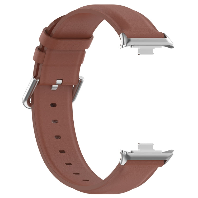 For Xiaomi Mi Band 8 Pro Round Tail Genuine Leather Watch Band(Brown) - Watch Bands by PMC TechLife | Online Shopping South Africa | PMC TechLife