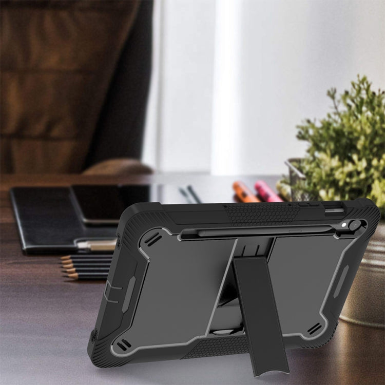 For Samsung Galaxy Tab S9 Shockproof Silicone Hybrid PC Tablet Case with Holder(Black) - Galaxy Tab S9 Cases by PMC TechLife | Online Shopping South Africa | PMC TechLife