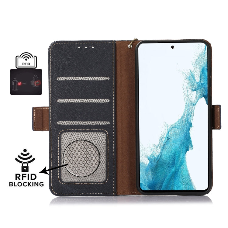 For Sony Xperia 1 VI Side-Magnetic TJ Genuine Leather RFID Phone Case(Blue) - Sony Cases by PMC TechLife | Online Shopping South Africa | PMC TechLife | Buy Now Pay Later Mobicred