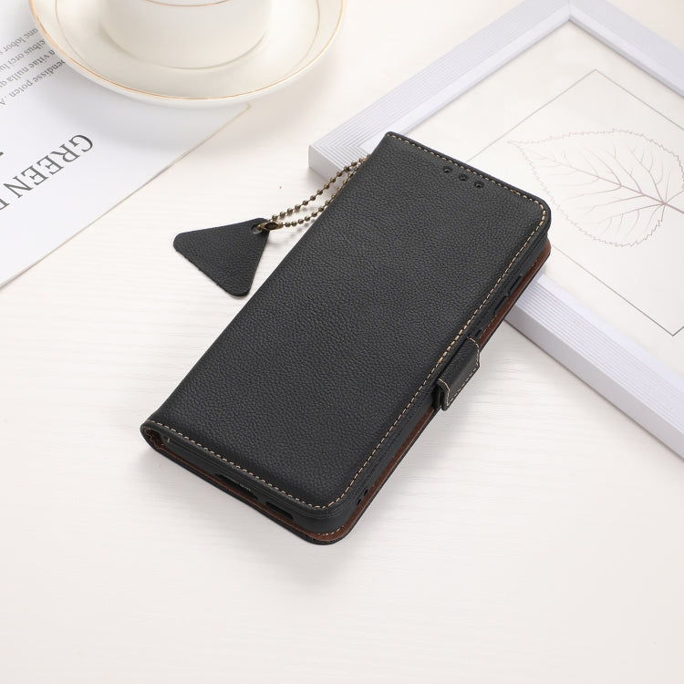 For Sony Xperia 10 VI Side-Magnetic TJ Genuine Leather RFID Phone Case(Black) - Sony Cases by PMC TechLife | Online Shopping South Africa | PMC TechLife | Buy Now Pay Later Mobicred
