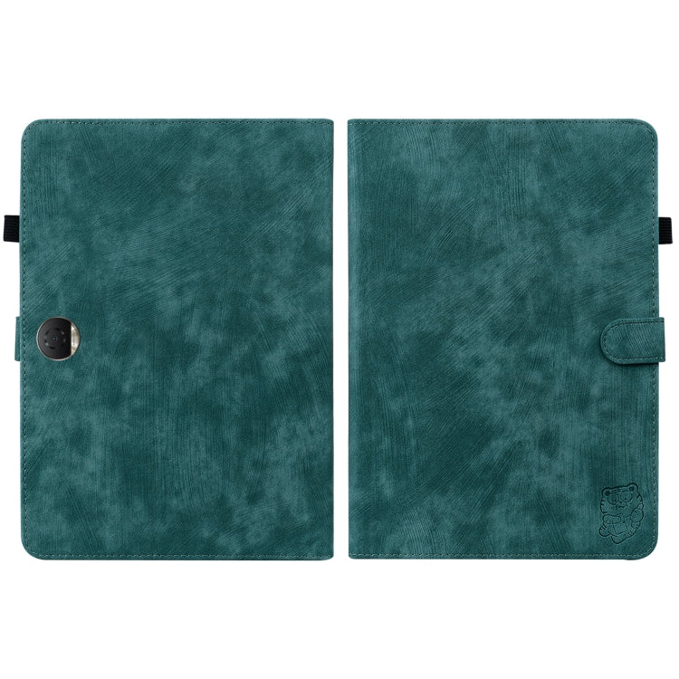 For Honor Pad 9 12.1 Embossed Tiger Pattern Leather Tablet Case(Dark Green) - Honor by PMC TechLife | Online Shopping South Africa | PMC TechLife | Buy Now Pay Later Mobicred