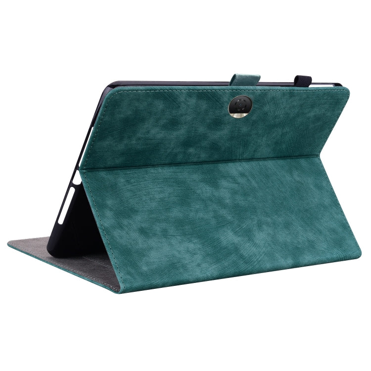 For Honor Pad 9 12.1 Embossed Tiger Pattern Leather Tablet Case(Dark Green) - Honor by PMC TechLife | Online Shopping South Africa | PMC TechLife | Buy Now Pay Later Mobicred