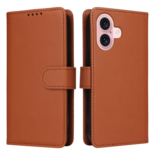 For iPhone 16 BETOPNICE BN-005 2 in 1 Detachable Imitate Genuine Leather Phone Case(Brown) - iPhone 16 Cases by BETOPNICE | Online Shopping South Africa | PMC Jewellery | Buy Now Pay Later Mobicred