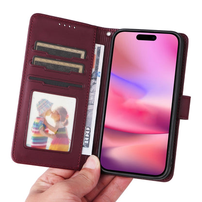 For iPhone 16 Plus BETOPNICE BN-005 2 in 1 Detachable Imitate Genuine Leather Phone Case(Wine Red) - iPhone 16 Plus Cases by BETOPNICE | Online Shopping South Africa | PMC Jewellery | Buy Now Pay Later Mobicred