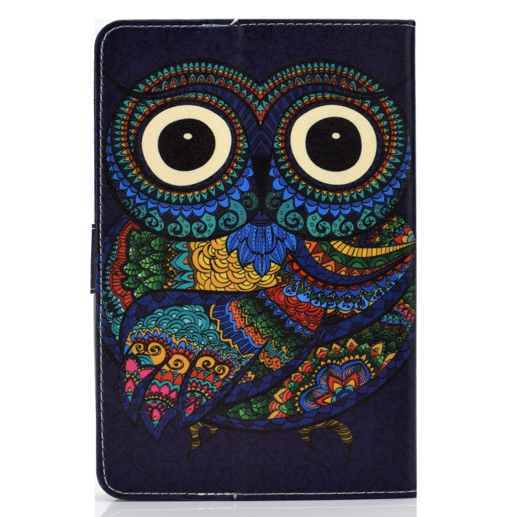 For 10 inch Universal Colored Drawing Pattern Horizontal Flip PU Leather Case with Holder & Card Slots(Owl) - 10 - 11 inch by PMC TechLife | Online Shopping South Africa | PMC TechLife | Buy Now Pay Later Mobicred