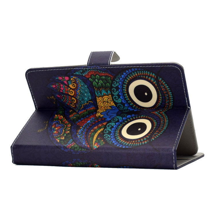 For 10 inch Universal Colored Drawing Pattern Horizontal Flip PU Leather Case with Holder & Card Slots(Owl) - 10 - 11 inch by PMC TechLife | Online Shopping South Africa | PMC TechLife | Buy Now Pay Later Mobicred
