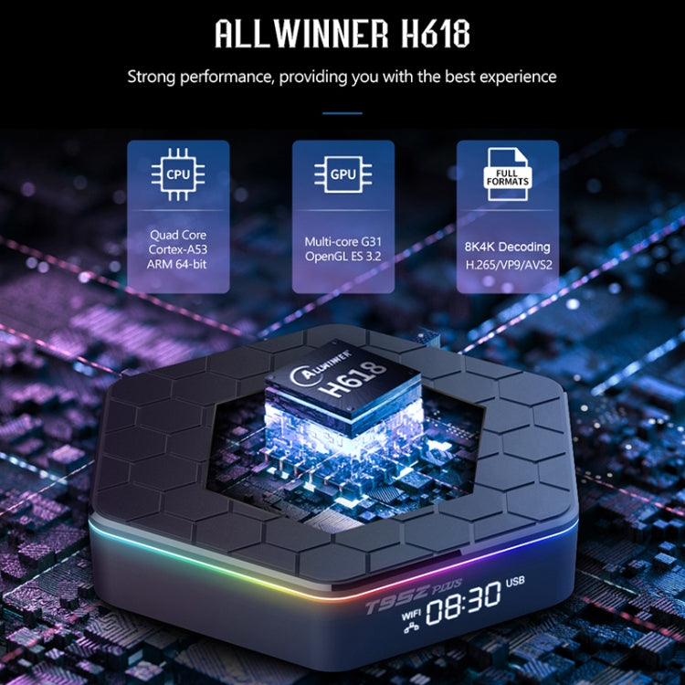 T95Z Plus 8K WiFi6 Android 12.0 Smart TV Box with Remote Control, 4GB+64GB, Allwinner H618 Quad-Core(US Plug) - Others by PMC TechLife | Online Shopping South Africa | PMC TechLife | Buy Now Pay Later Mobicred