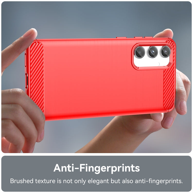 For Samsung Galaxy M55 Brushed Texture Carbon Fiber TPU Phone Case(Red) - Galaxy Phone Cases by PMC TechLife | Online Shopping South Africa | PMC TechLife