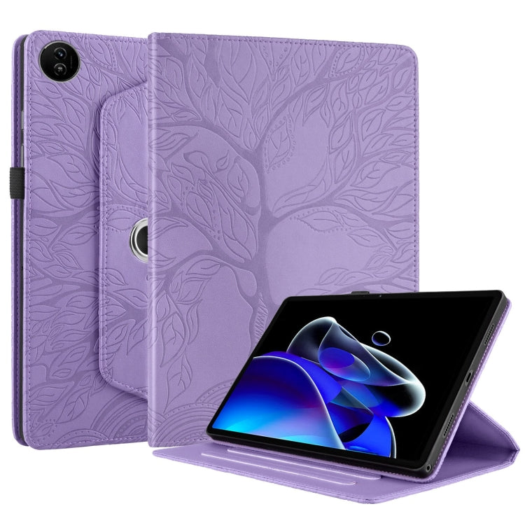 For Realme Pad 2 Tree Life Embossed Rotation Leather Tablet Case(Purple) - Realme by PMC TechLife | Online Shopping South Africa | PMC TechLife | Buy Now Pay Later Mobicred