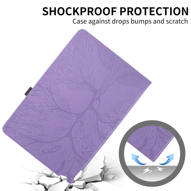 For Realme Pad 2 Tree Life Embossed Rotation Leather Tablet Case(Purple) - Realme by PMC TechLife | Online Shopping South Africa | PMC TechLife | Buy Now Pay Later Mobicred