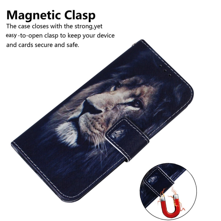 For Motorola Edge 2024 Coloured Drawing Flip Leather Phone Case(Lion) - Motorola Cases by PMC Jewellery | Online Shopping South Africa | PMC Jewellery | Buy Now Pay Later Mobicred