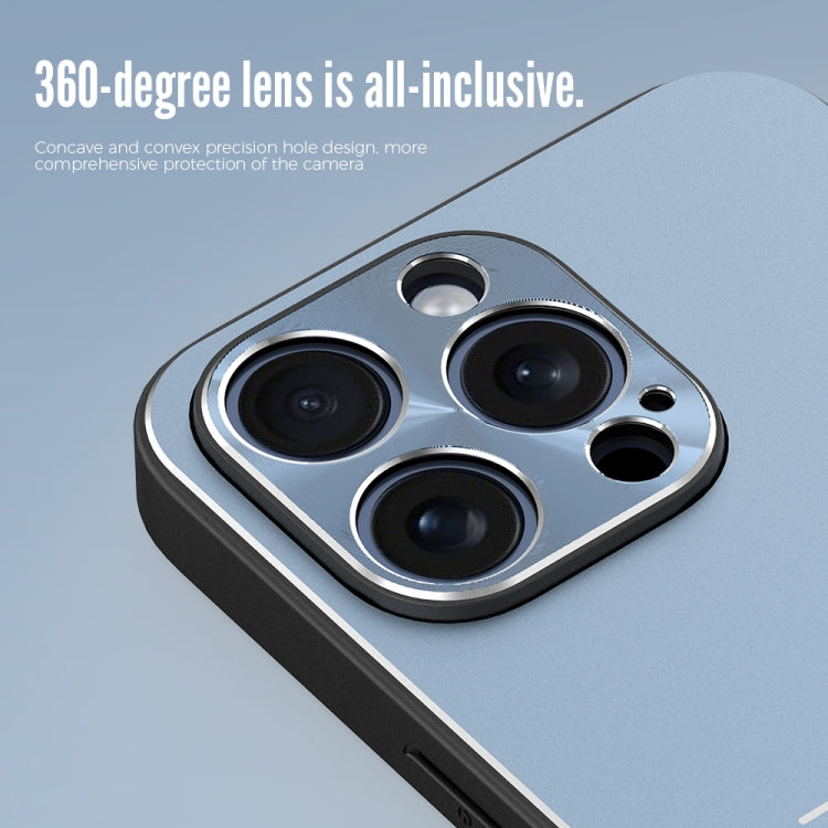 For iPhone 15 Plus R-JUST RJ52 3-Line Style Metal TPU Shockproof Phone Case(Blue) - iPhone 15 Plus Cases by R-JUST | Online Shopping South Africa | PMC TechLife | Buy Now Pay Later Mobicred