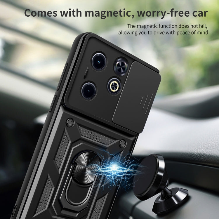 For Infinix Hot 40i / Smart 8 Sliding Camera Cover Design TPU+PC Phone Case(Black) - Infinix Cases by PMC TechLife | Online Shopping South Africa | PMC TechLife | Buy Now Pay Later Mobicred