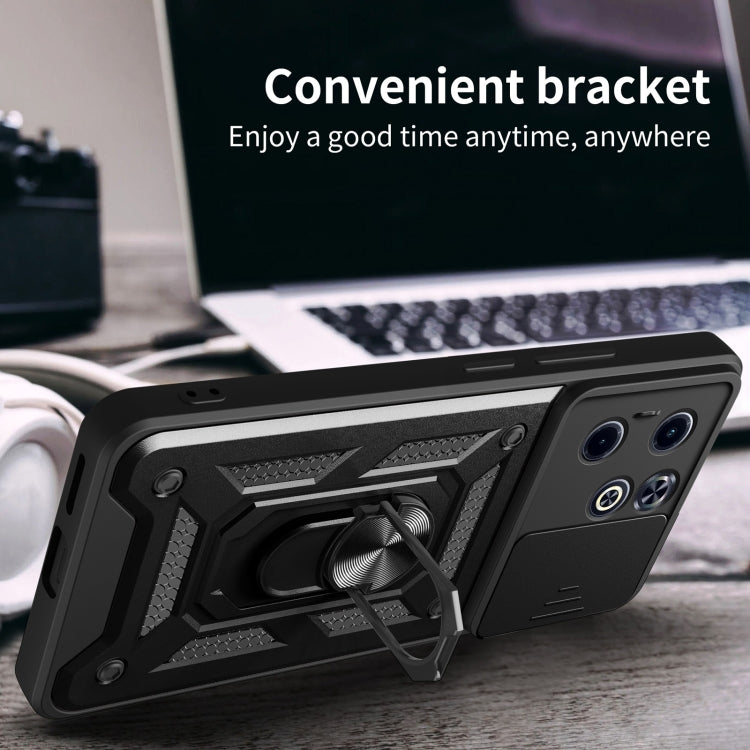 For Infinix Hot 40i / Smart 8 Sliding Camera Cover Design TPU+PC Phone Case(Black) - Infinix Cases by PMC TechLife | Online Shopping South Africa | PMC TechLife | Buy Now Pay Later Mobicred