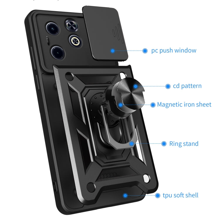 For Infinix Hot 40i / Smart 8 Sliding Camera Cover Design TPU+PC Phone Case(Green) - Infinix Cases by PMC TechLife | Online Shopping South Africa | PMC TechLife | Buy Now Pay Later Mobicred