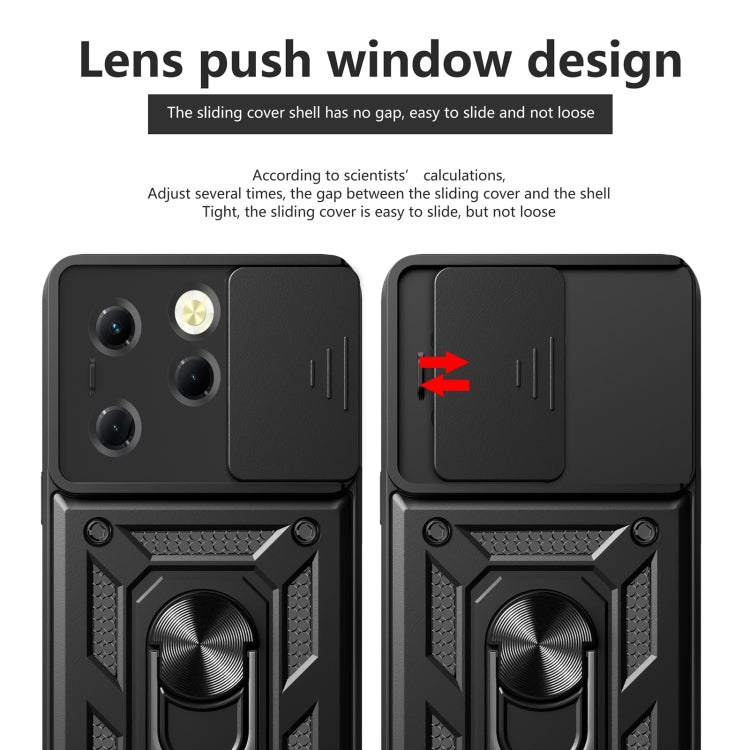 For Infinix Hot 40 / 40 Pro 4G Sliding Camera Cover Design TPU+PC Phone Case(Black) - Infinix Cases by PMC TechLife | Online Shopping South Africa | PMC TechLife | Buy Now Pay Later Mobicred