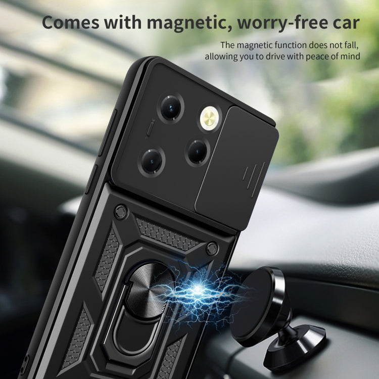 For Infinix Hot 40 / 40 Pro 4G Sliding Camera Cover Design TPU+PC Phone Case(Green) - Infinix Cases by PMC TechLife | Online Shopping South Africa | PMC TechLife | Buy Now Pay Later Mobicred