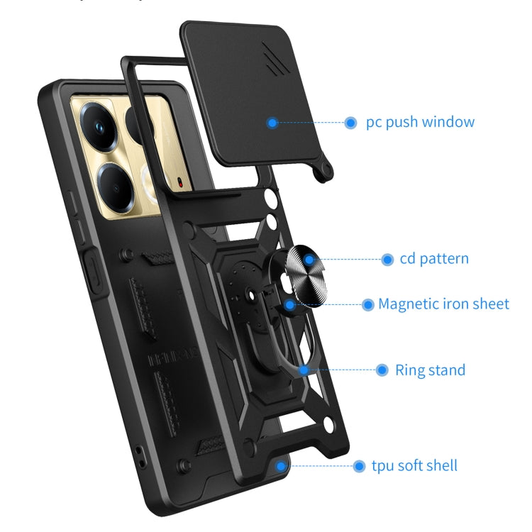 For Infinix Note 40 4G Sliding Camera Cover Design TPU+PC Phone Case(Black) - Infinix Cases by PMC Jewellery | Online Shopping South Africa | PMC Jewellery | Buy Now Pay Later Mobicred