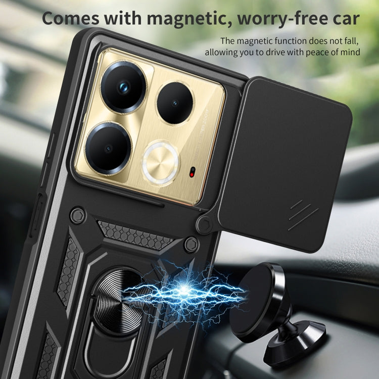 For Infinix Note 40 4G Sliding Camera Cover Design TPU+PC Phone Case(Black) - Infinix Cases by PMC Jewellery | Online Shopping South Africa | PMC Jewellery | Buy Now Pay Later Mobicred