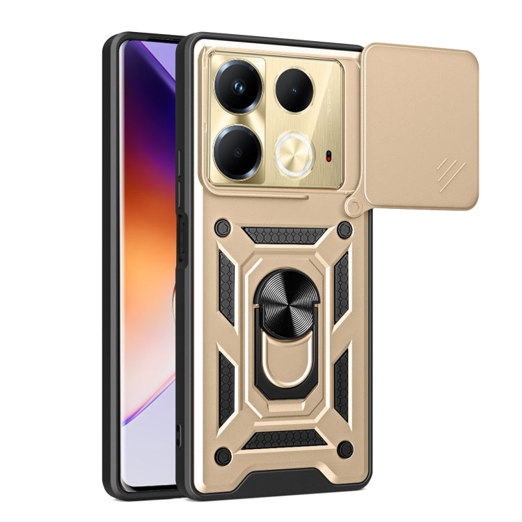 For Infinix Note 40 4G Sliding Camera Cover Design TPU+PC Phone Case(Gold) - Infinix Cases by PMC TechLife | Online Shopping South Africa | PMC TechLife | Buy Now Pay Later Mobicred