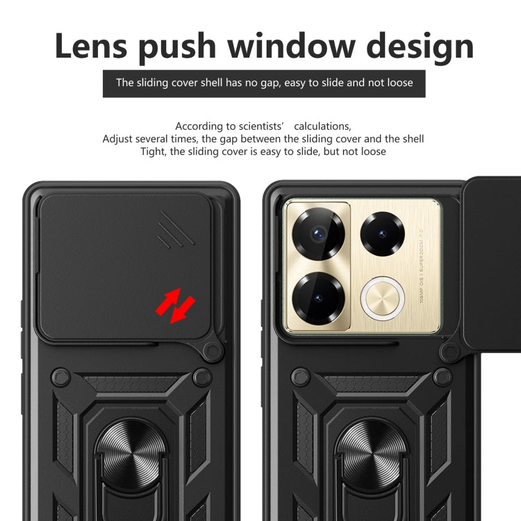 For Infinix Note 40 Pro/40 Pro+ 5G Sliding Camera Cover Design TPU+PC Phone Case(Black) - Infinix Cases by PMC TechLife | Online Shopping South Africa | PMC TechLife | Buy Now Pay Later Mobicred