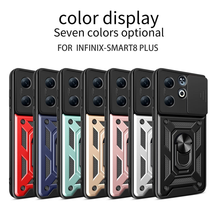 For Infinix Smart 8 Plus / 8 Pro Sliding Camera Cover Design TPU+PC Phone Case(Silver) - Infinix Cases by PMC TechLife | Online Shopping South Africa | PMC TechLife | Buy Now Pay Later Mobicred