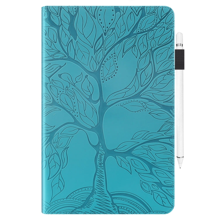 For Honor Pad X9 / X8 Pro Tree Life Series Embossed Leather Tablet Case(Lake Blue) - Honor by PMC TechLife | Online Shopping South Africa | PMC TechLife | Buy Now Pay Later Mobicred
