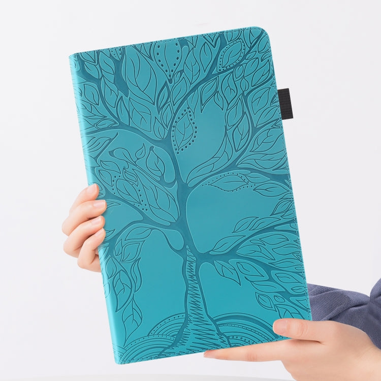 For Honor Pad X9 / X8 Pro Tree Life Series Embossed Leather Tablet Case(Lake Blue) - Honor by PMC TechLife | Online Shopping South Africa | PMC TechLife | Buy Now Pay Later Mobicred