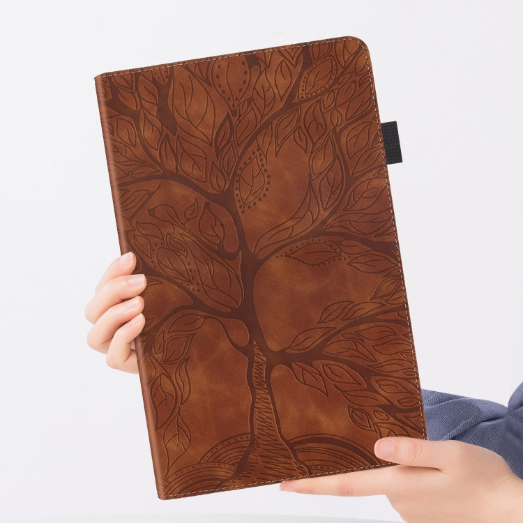 For Honor Pad X9 / X8 Pro Tree Life Series Embossed Leather Tablet Case(Brown) - Honor by PMC TechLife | Online Shopping South Africa | PMC TechLife | Buy Now Pay Later Mobicred