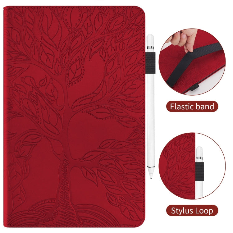 For Honor Pad 9 Tree Life Series Embossed Leather Tablet Case(Red) - Honor by PMC TechLife | Online Shopping South Africa | PMC TechLife | Buy Now Pay Later Mobicred