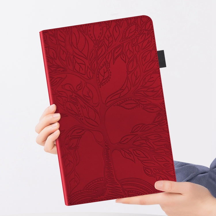 For Honor Pad X8a Tree Life Series Embossed Leather Tablet Case(Red) - Honor by PMC TechLife | Online Shopping South Africa | PMC TechLife | Buy Now Pay Later Mobicred