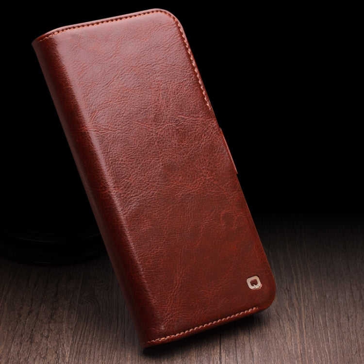 For iPhone 15 Pro Max QIALINO Classic 103 Buckle Genuine Leather Phone Case(Black) - free shipping - PMC TechLife - Order now!