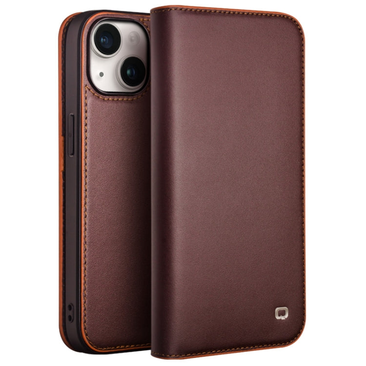 For iPhone 15 QIALINO Classic Gen2 Genuine Leather Phone Case(Brown) - iPhone 15 Cases by QIALINO | Online Shopping South Africa | PMC Jewellery | Buy Now Pay Later Mobicred