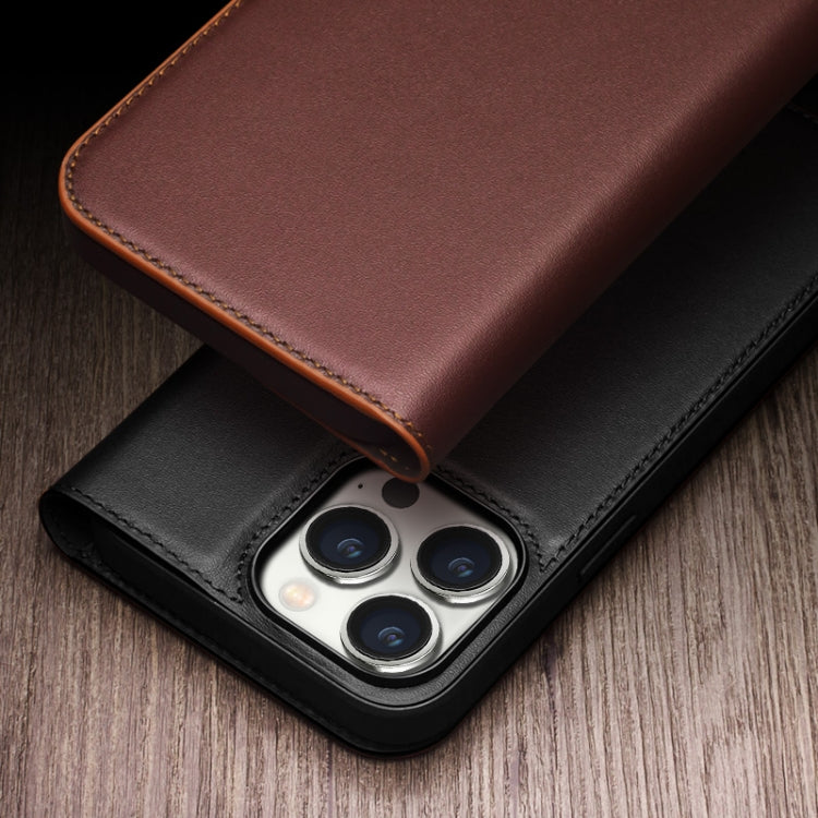 For iPhone 15 QIALINO Classic Gen2 Genuine Leather Phone Case(Brown) - iPhone 15 Cases by QIALINO | Online Shopping South Africa | PMC Jewellery | Buy Now Pay Later Mobicred