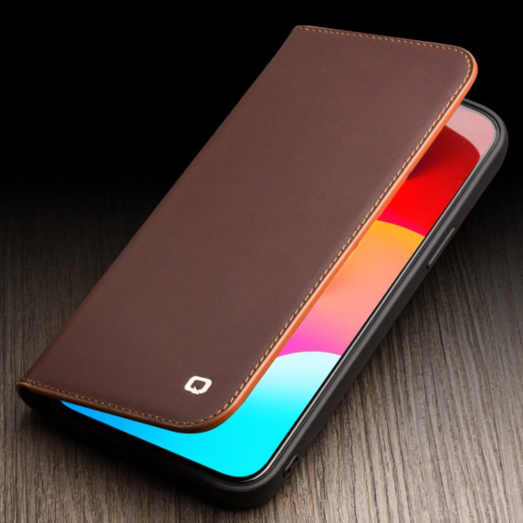 For iPhone 15 QIALINO Classic Gen2 Genuine Leather Phone Case(Brown) - free shipping - PMC TechLife - Order now!