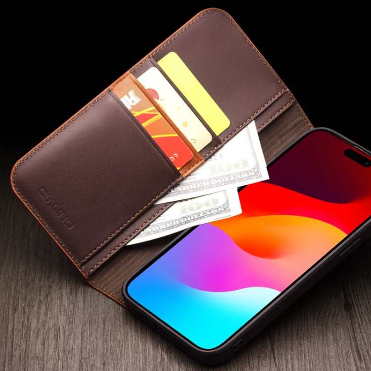 For iPhone 15 QIALINO Classic Gen2 Genuine Leather Phone Case(Brown) - free shipping - PMC TechLife - Order now!